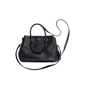 Kate Spade New York Black Pebbled Leather Satchel Crossbody Bag